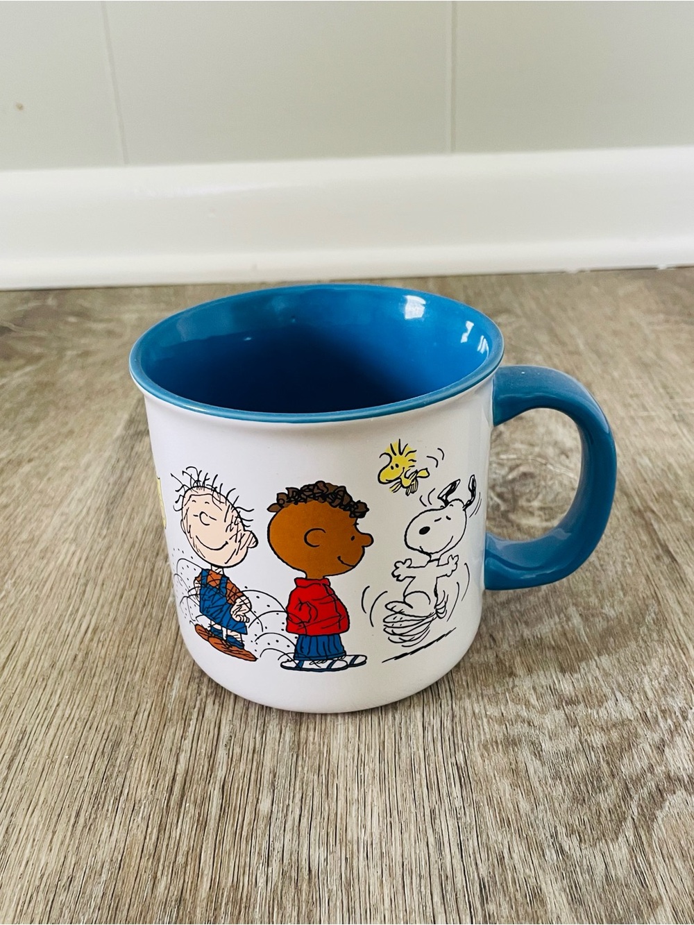 Blue-Accent Peanuts Cartoon Ceramic Mug - Picture 3 of 5